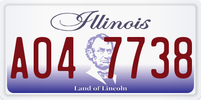 IL license plate A047738