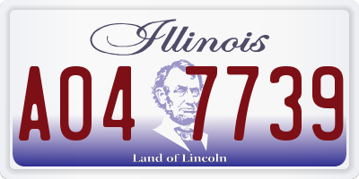 IL license plate A047739
