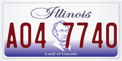 IL license plate A047740