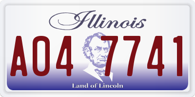 IL license plate A047741