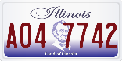 IL license plate A047742