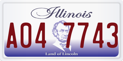 IL license plate A047743