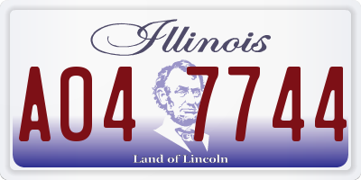 IL license plate A047744