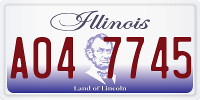IL license plate A047745