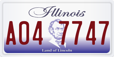 IL license plate A047747