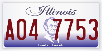 IL license plate A047753