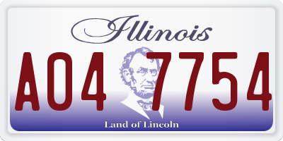 IL license plate A047754