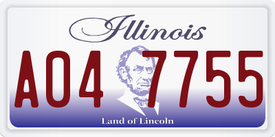 IL license plate A047755