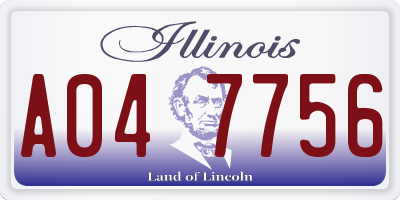 IL license plate A047756