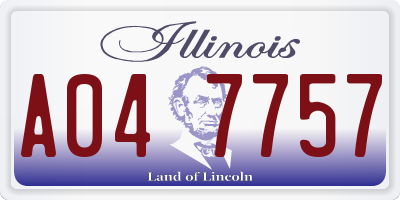 IL license plate A047757