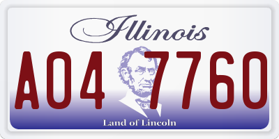 IL license plate A047760