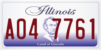IL license plate A047761