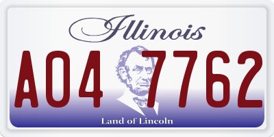 IL license plate A047762