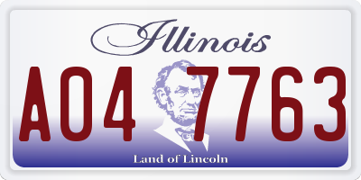 IL license plate A047763