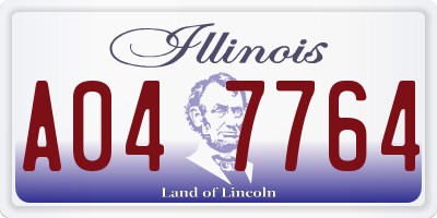 IL license plate A047764