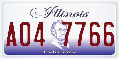 IL license plate A047766
