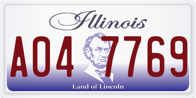 IL license plate A047769