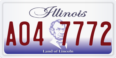IL license plate A047772