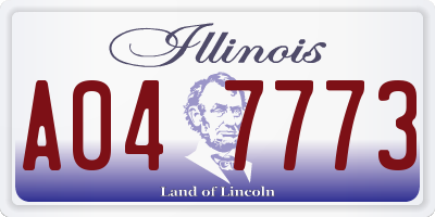 IL license plate A047773