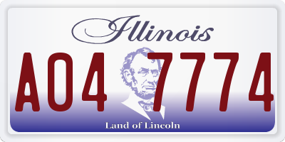 IL license plate A047774