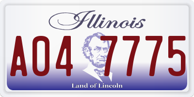 IL license plate A047775