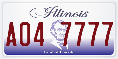 IL license plate A047777