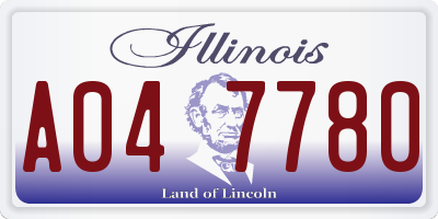 IL license plate A047780