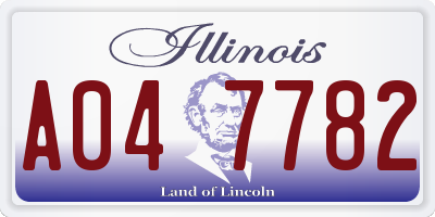 IL license plate A047782