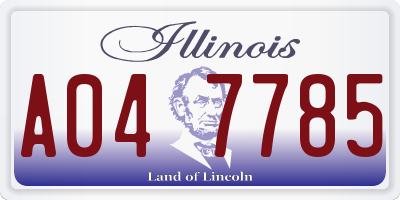 IL license plate A047785