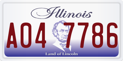 IL license plate A047786