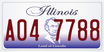 IL license plate A047788