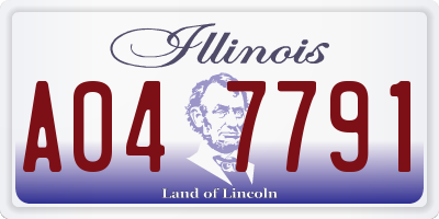 IL license plate A047791
