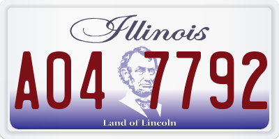 IL license plate A047792