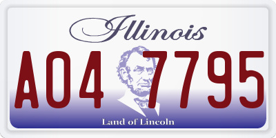 IL license plate A047795