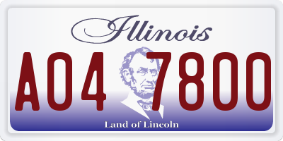 IL license plate A047800
