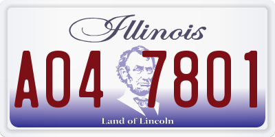 IL license plate A047801