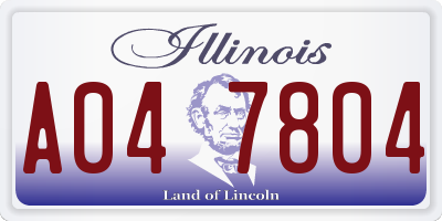 IL license plate A047804
