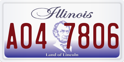 IL license plate A047806