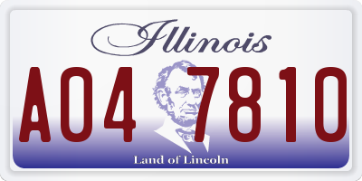 IL license plate A047810