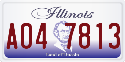 IL license plate A047813