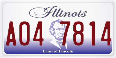 IL license plate A047814