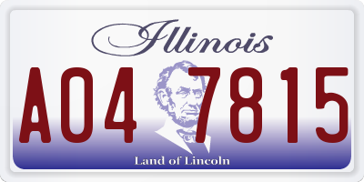 IL license plate A047815