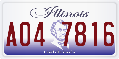 IL license plate A047816