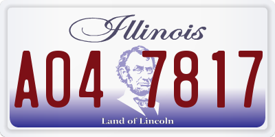 IL license plate A047817
