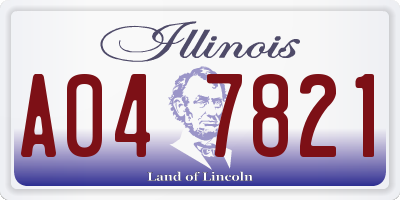 IL license plate A047821
