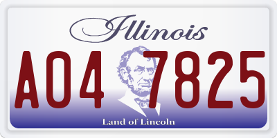 IL license plate A047825