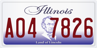 IL license plate A047826