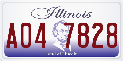 IL license plate A047828