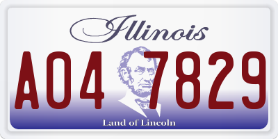 IL license plate A047829