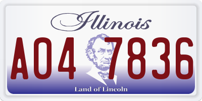 IL license plate A047836